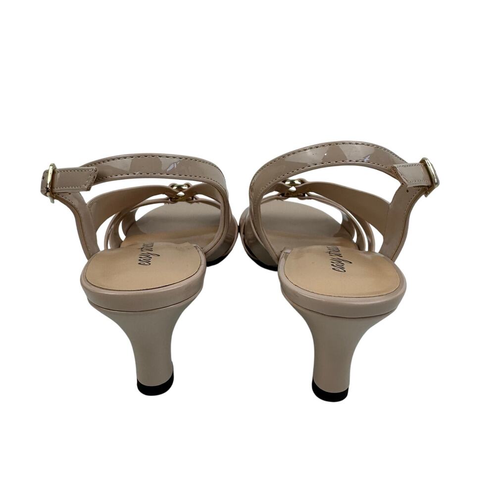 EASY STREET ZAZIE SLINGBACK HEELED SANDALS IN‎ TAN PATENT NWOB WOMEN'S SIZE 8.5M - Picture 9 of 14